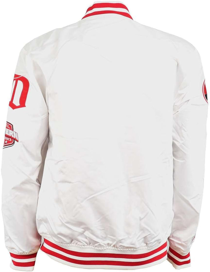 Mitchell & Ness NBA Hometown LW Satin Jacket, White M #2-Red-Wings-White-31093, M #2-Red-Wings-White