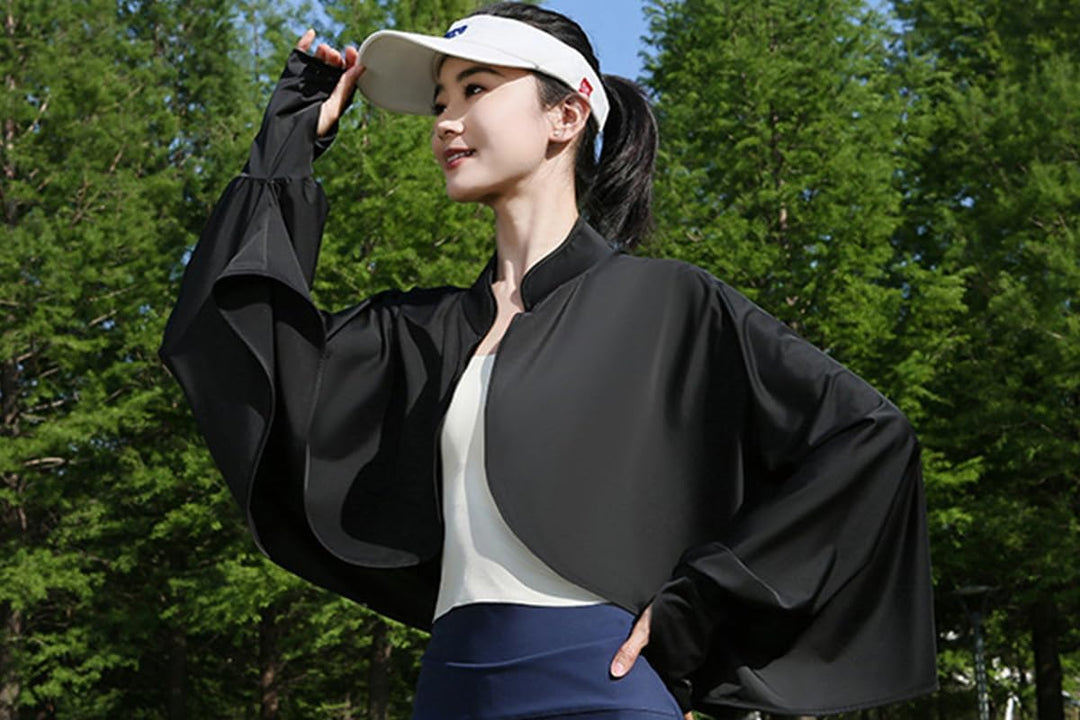 Elegtiskas Kühlender Damen-Umhang mit UV-Schutz, atmungsaktiv, mit Ärmeln, für Outdoor-Sportarten Sc