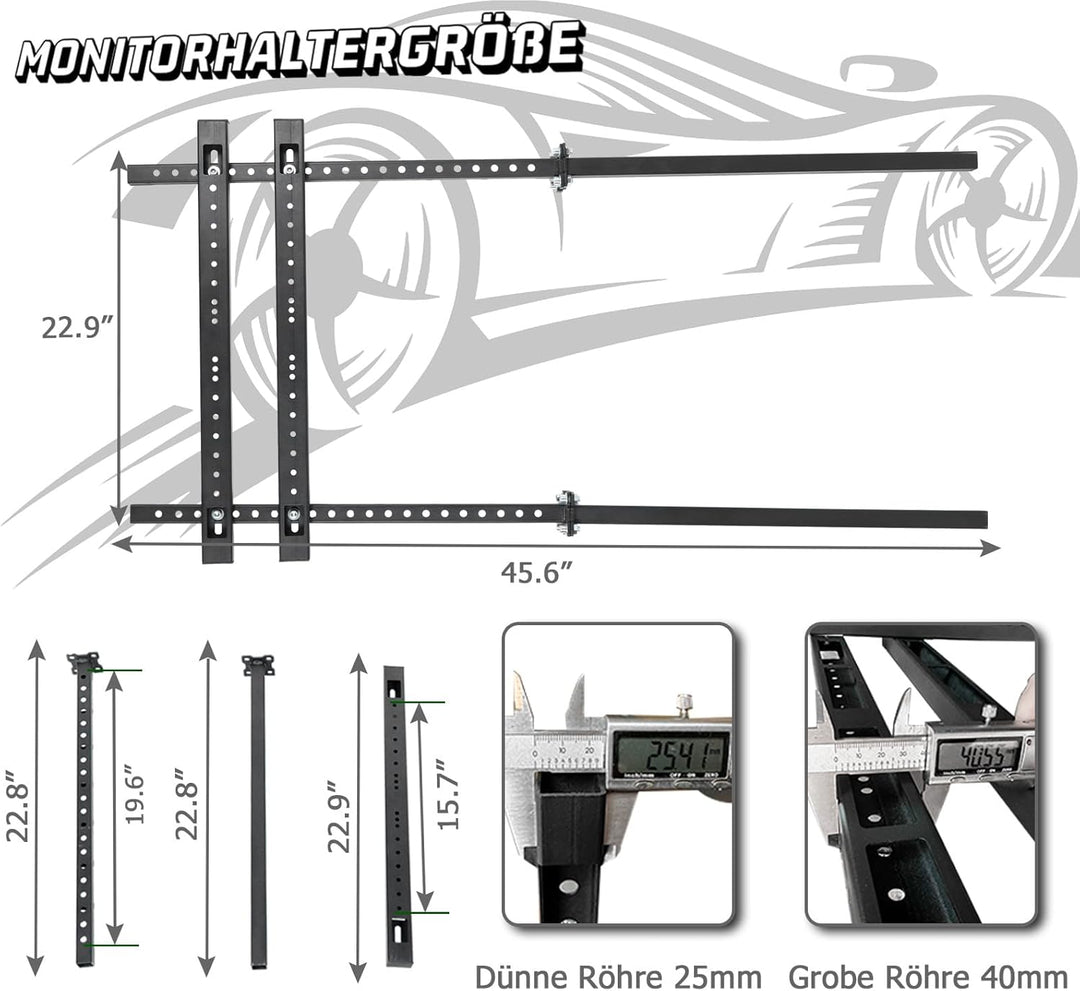 Dardoo Racing Simulation Cockpit TV Halterung ist für Das Vierkantrohr Racing Cockpit Geeignet Und K