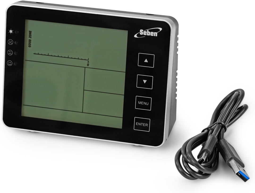 Seben 1200P B CO2 Messgerät und Monitor mit Ampel, akustischer Alarm, Datenlogger für die Messung vo