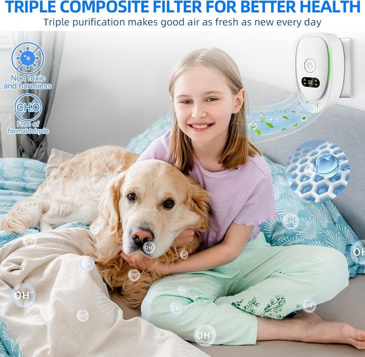 Plug in Negativ Ionen Luftreiniger, 4PCS Tragbare Air Purifier Ionizer Generator für Büro, Zimmer, P