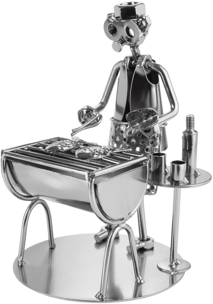 BRUBAKER Schraubenmännchen Barbecue Grill - Grillmeister Fisch - Handarbeit Eisenfigur Metallmännche