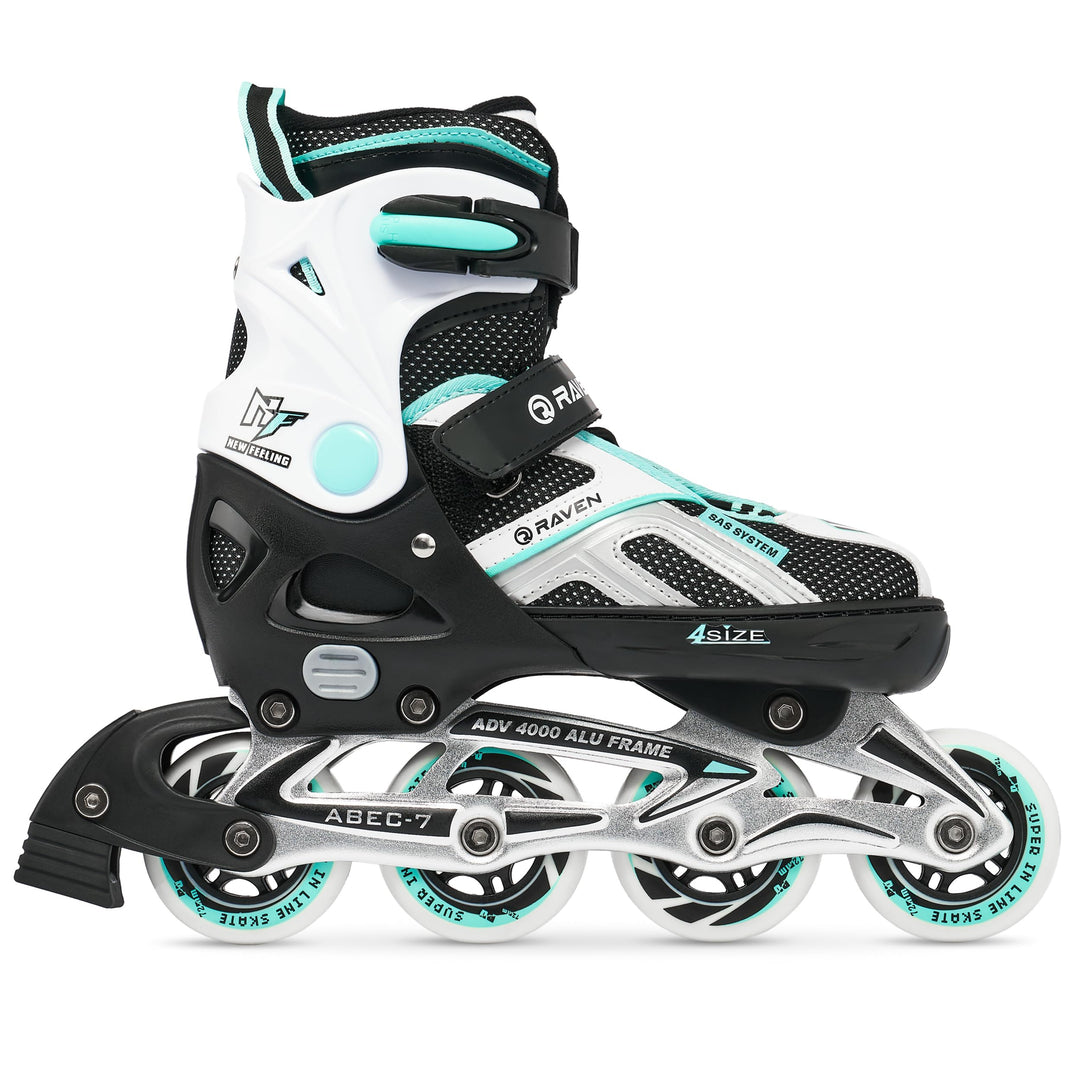 RAVEN Pulse Inline Skates Inliner für Kinder und Erwachsene OPTIONAL 2in1 mit Schlittschuhen verstel