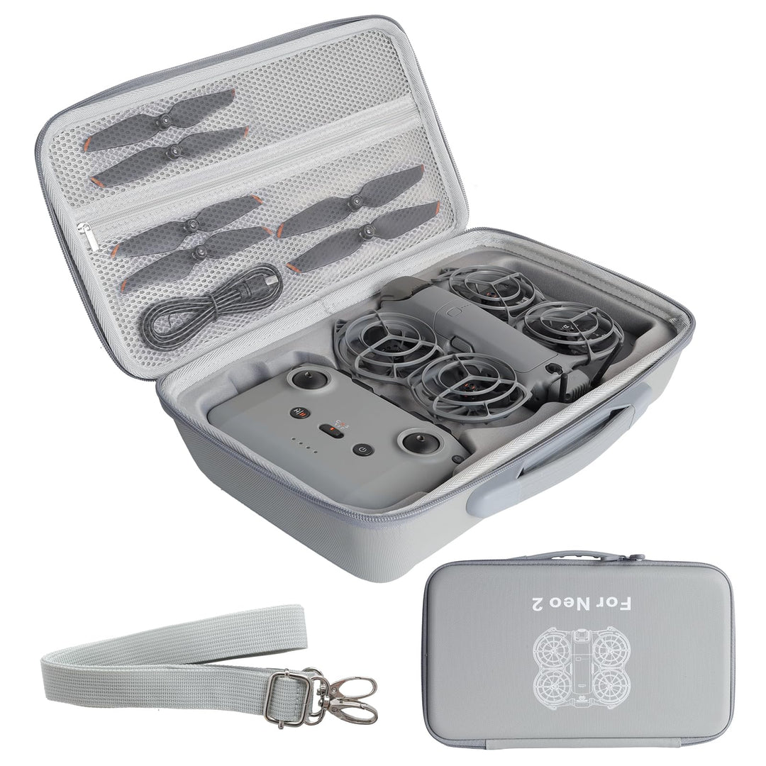 Tasche für DJI Neo 2 Zubehör, Tragbar PU Case mit Tragegurt für DJI Neo 2 Fly More Combo, Compatible