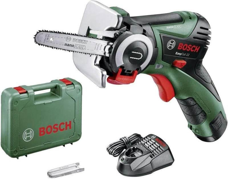 Bosch Akku Säge EasyCut 12 (1 Akku, NanoBlade Technologie, 12 Volt System, im Koffer), Schwarz, Grün