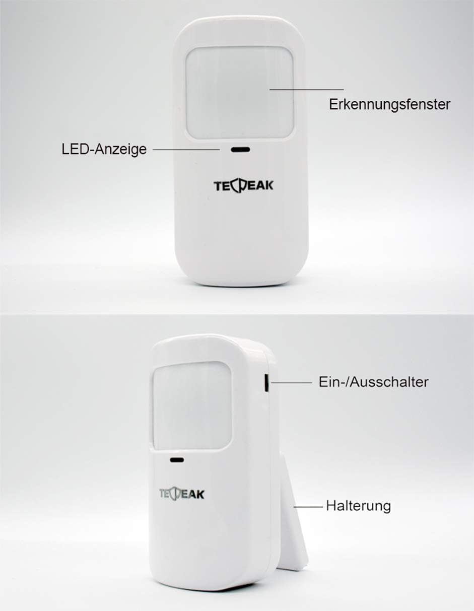 GSM/WiFi Alarmanlagen Komplettsystem, TECPEAK Alarmanlage Haus mit Alarmsirene, Haussicherheits Set