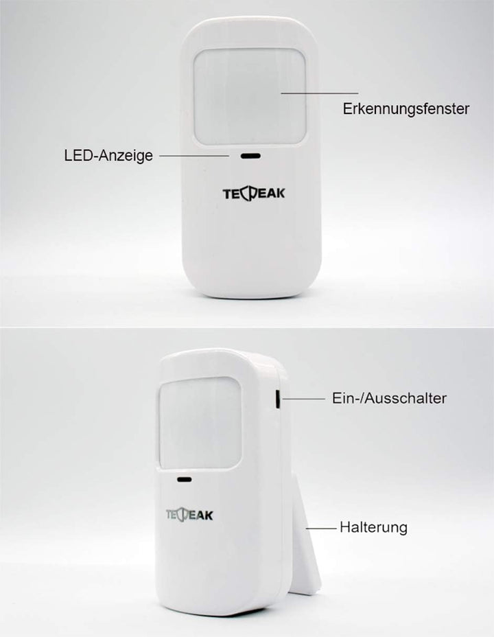 GSM/WiFi Alarmanlagen Komplettsystem, TECPEAK Alarmanlage Haus mit Alarmsirene, Haussicherheits Set