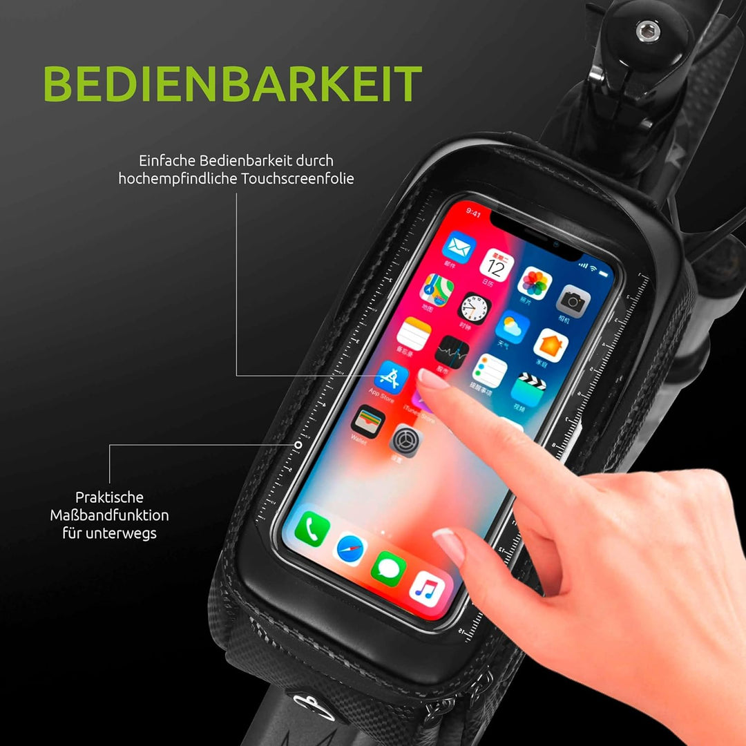 Fahrradtasche Rahmen Rahmentasche Fahrrad, Wasserabweisende Lenkertasche für Smartphones, Oberrohrta