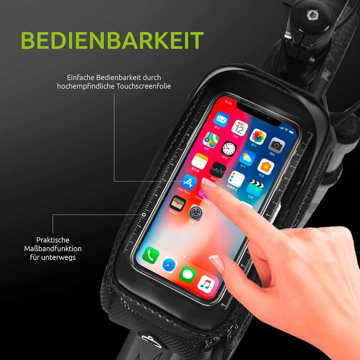 Fahrradtasche Rahmen Rahmentasche Fahrrad, Wasserabweisende Lenkertasche für Smartphones, Oberrohrta