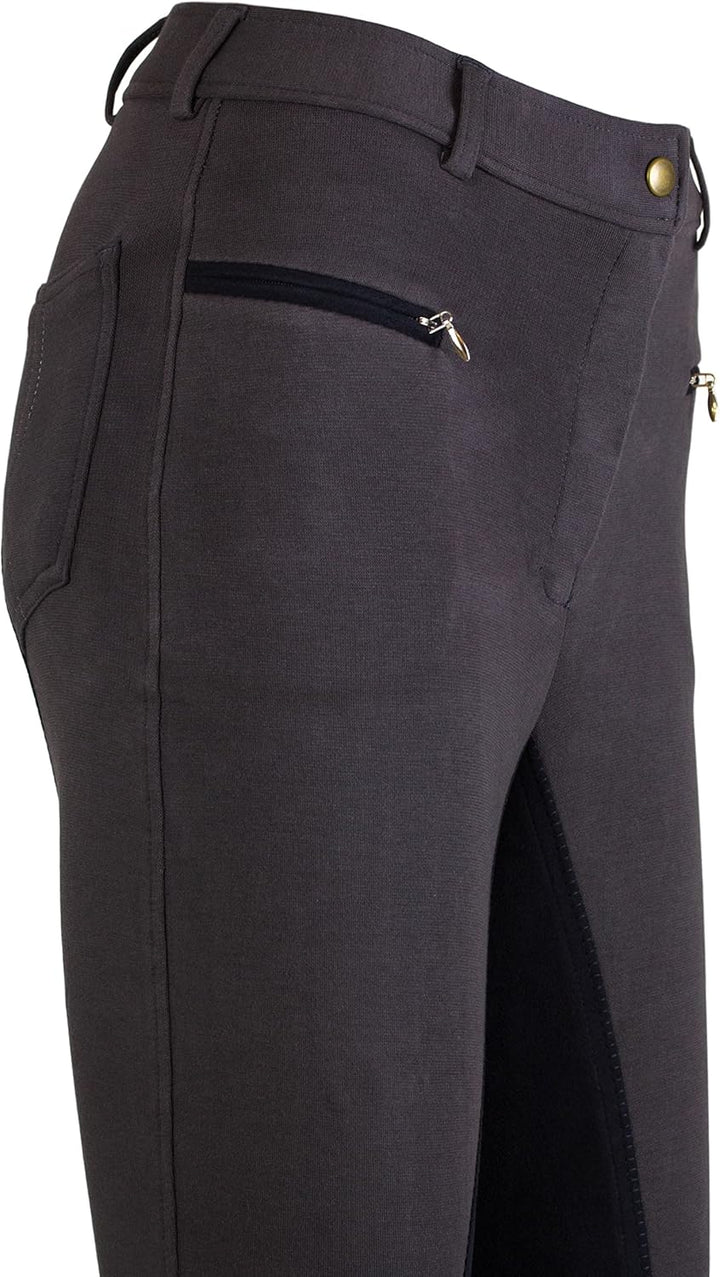 RL24 Damen Reithose Vollbesatz Flex BASICLINE 34 Dunkelgrau/Schwarz, 34 Dunkelgrau/Schwarz