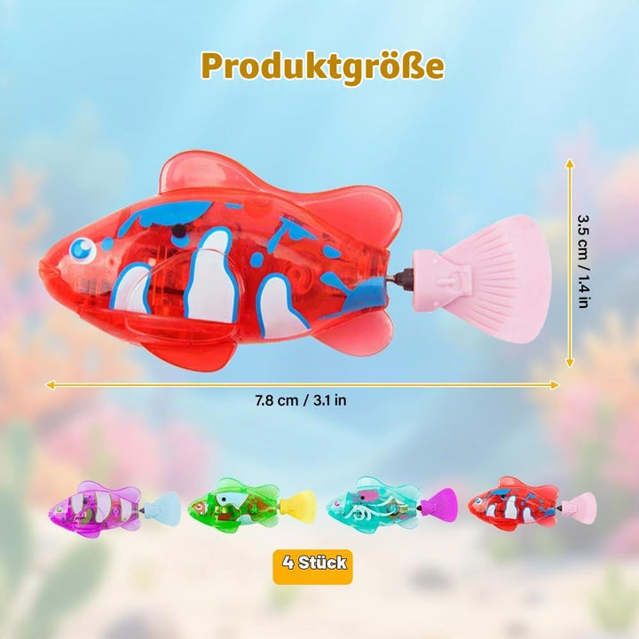 4 Stück Robo Fisch Katze Spielzeug, Elektronischer Haustier Fisch, Robo Fish, Elektrische Fische mit