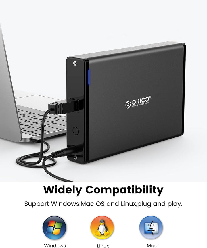 ORICO 3,5 Zoll Externes Festplattengehäuse mit Abnehmbarem Gehäuse USB 3.0 auf SATA 3.0 5Gbps für SA