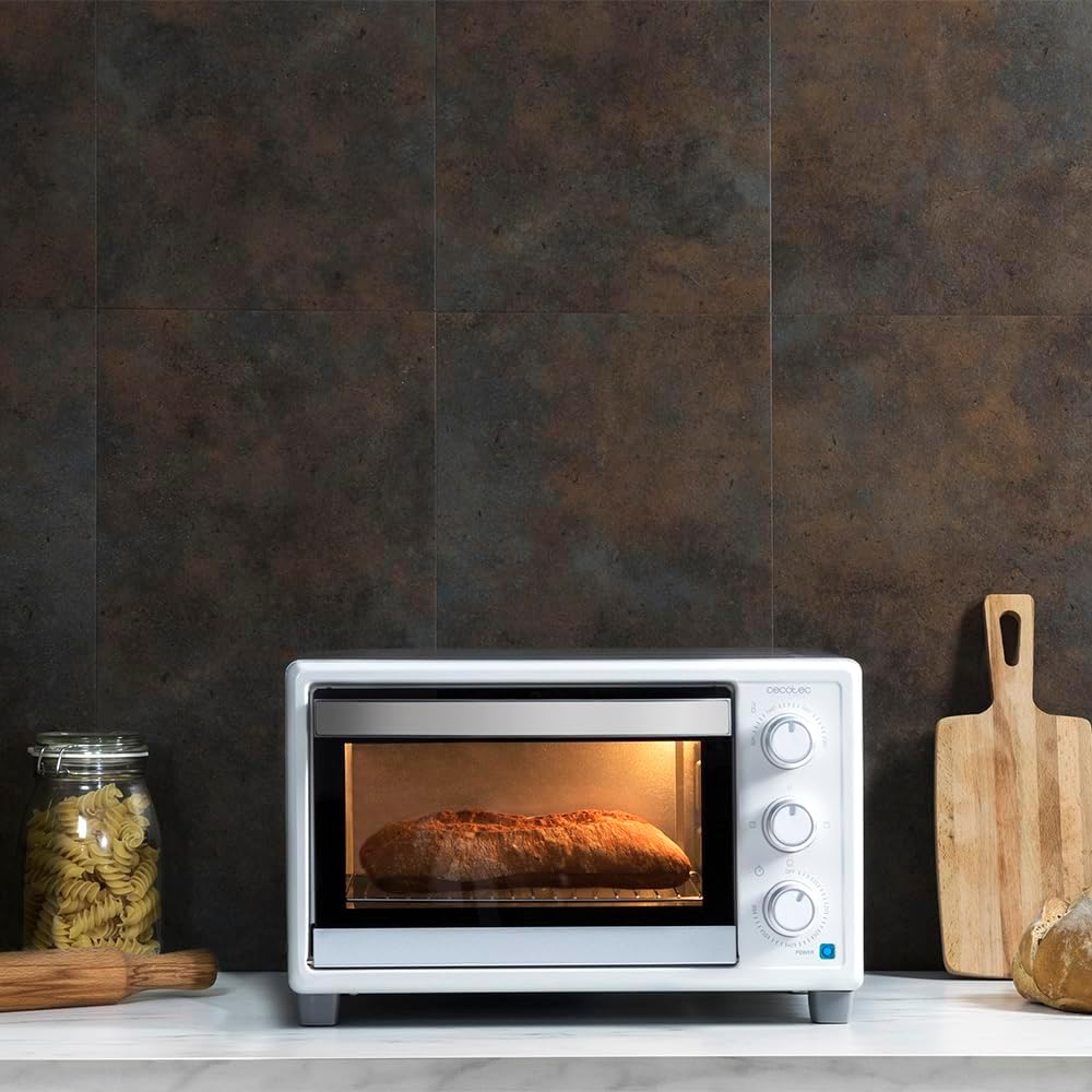Cecotec Minibackofen Bake & Toast 2300 Weiss, 23 L, 1500 W, 3 Heizmodi, 60-Minuten-Timer, einstellba