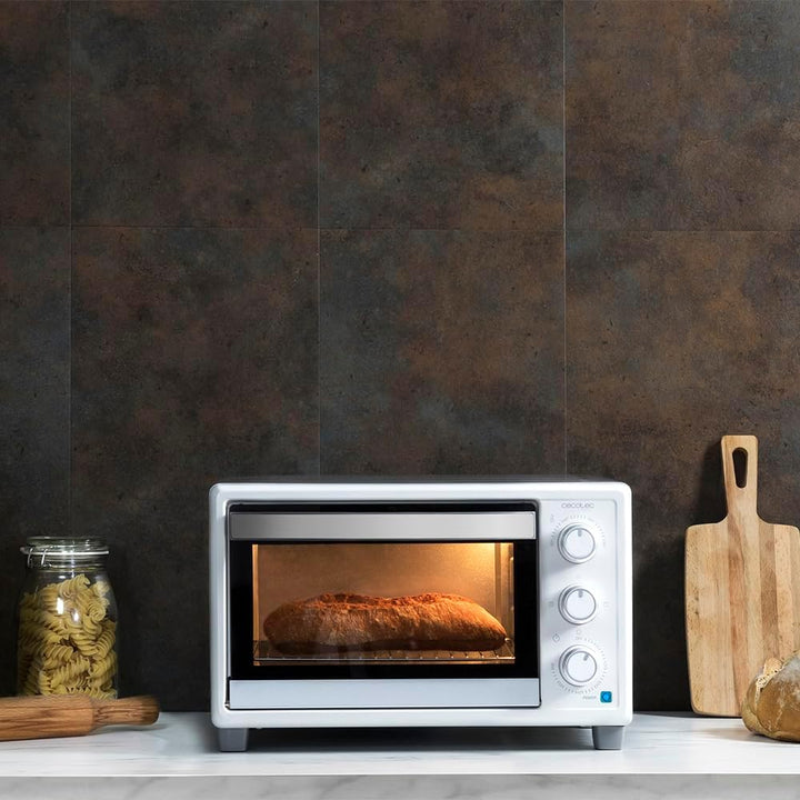 Cecotec Minibackofen Bake & Toast 2300 Weiss, 23 L, 1500 W, 3 Heizmodi, 60-Minuten-Timer, einstellba
