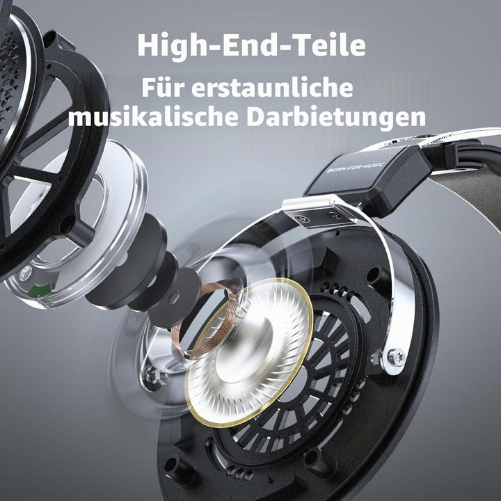 FiiO JadeAudio JT1 Professionelle Studio-Kopfhörer für Aufnahmen, Gaming-Headset mit Mikrofon, 50 mm