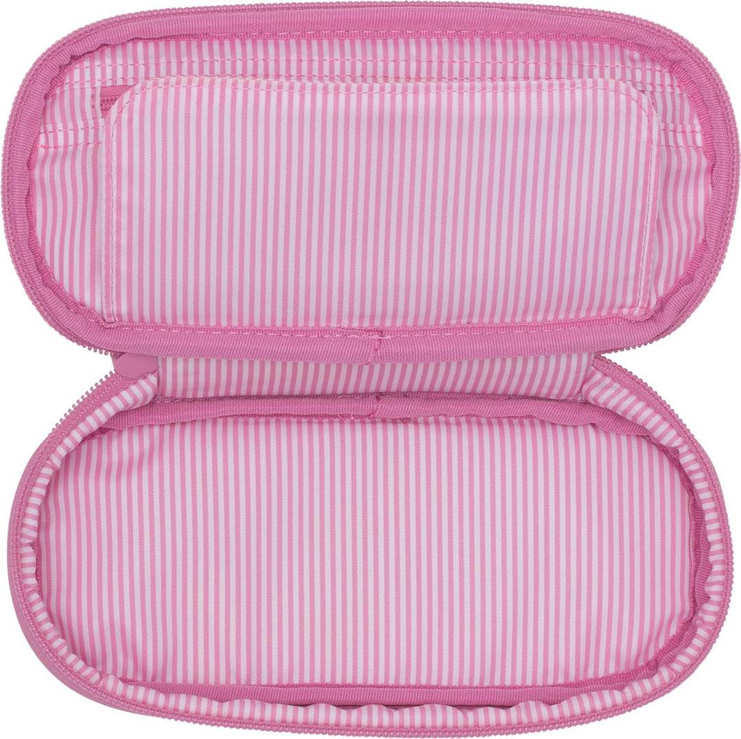 Beckmann, Ovales Schlamperetui Pink, für Schule Uni Arbeit, Schlampermäppchen Reissverschlussfach in