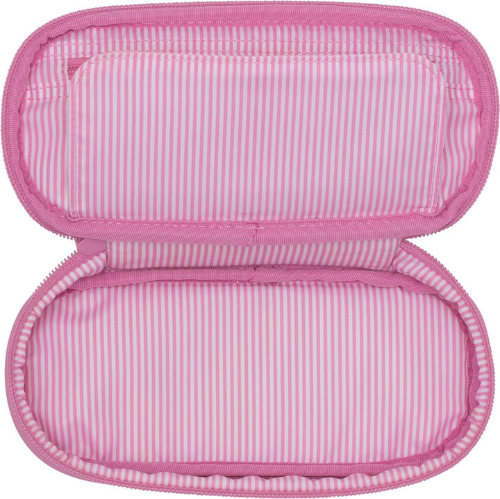 Beckmann, Ovales Schlamperetui Pink, für Schule Uni Arbeit, Schlampermäppchen Reissverschlussfach in