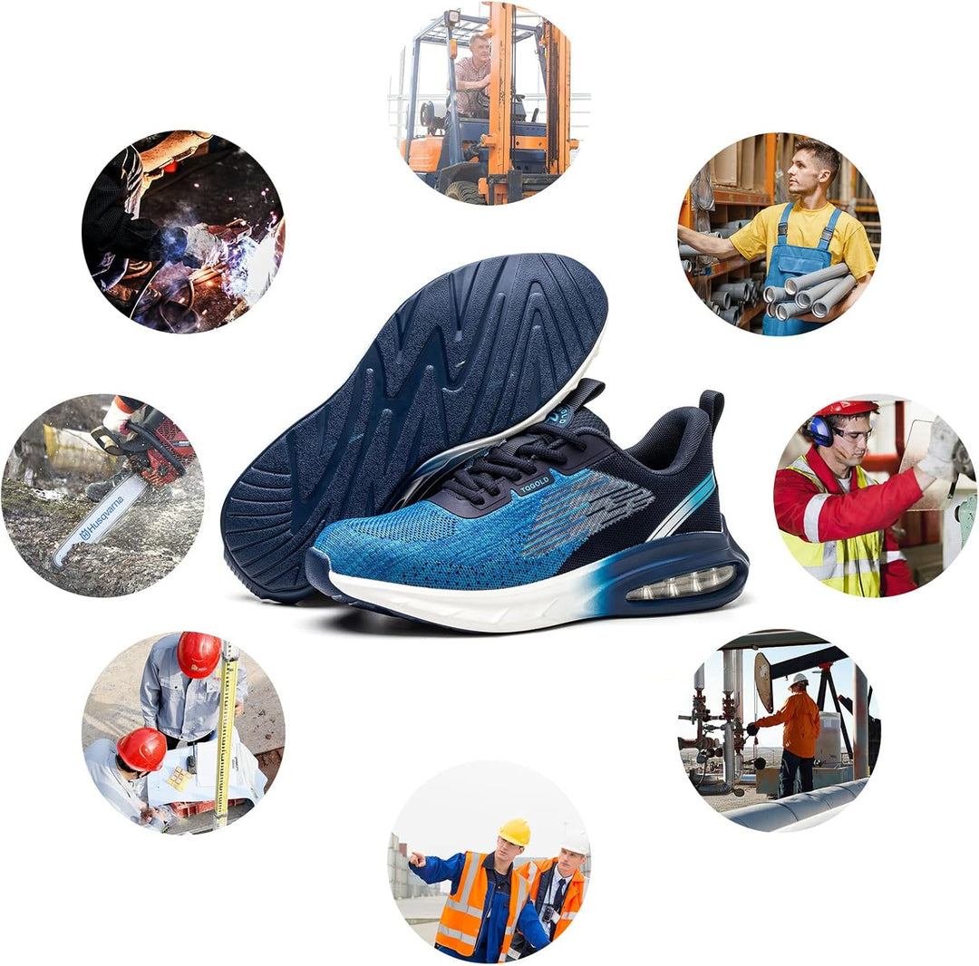 tqgold Sicherheitsschuhe Herren Damen Leicht Arbeitsschuhe Sportlich Schutzschuhe Stahlkappenschuhe