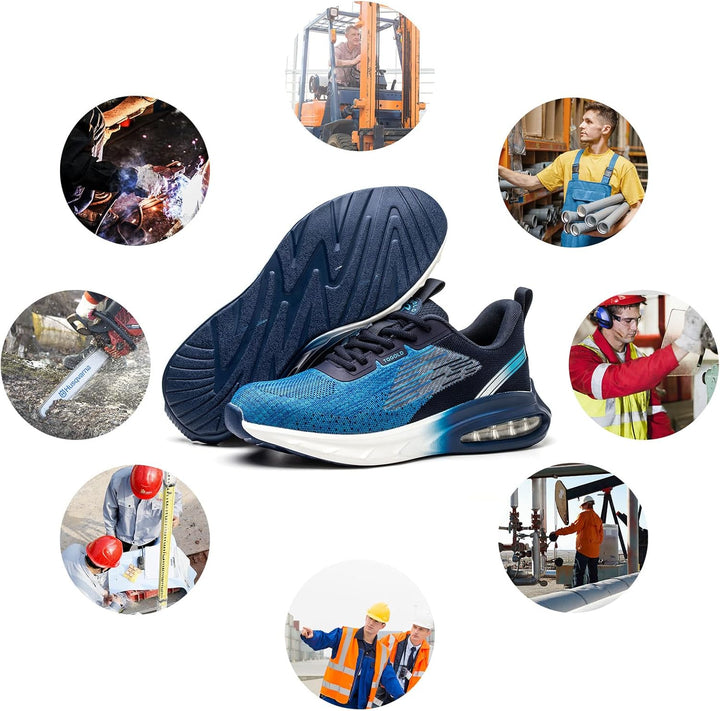 tqgold Sicherheitsschuhe Herren Damen Leicht Arbeitsschuhe Sportlich Schutzschuhe Stahlkappenschuhe