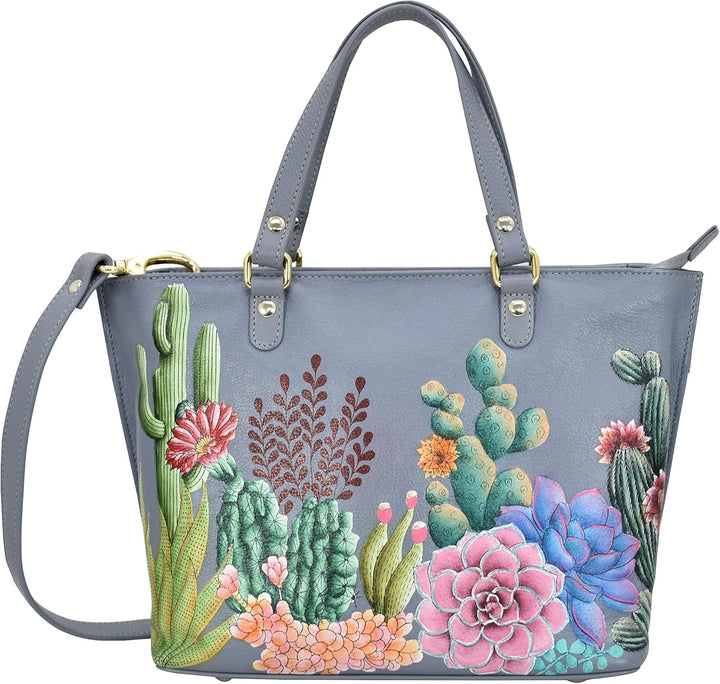 Anuschka Women's Echtleder Medium Tote - Handbemalte Handwerkskunst Desert Garden, Desert Garden