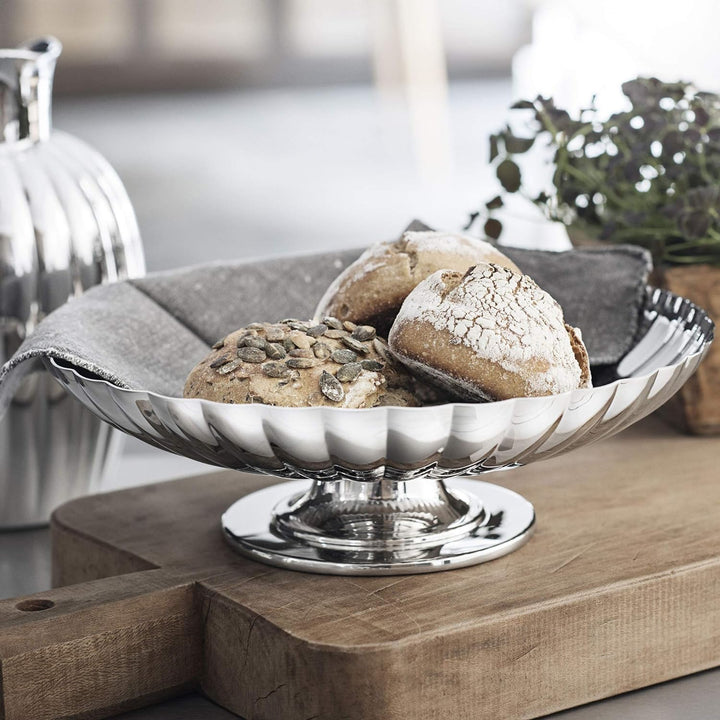 Georg Jensen Servierteller mit Standfuss, Edelstahl, Stainless Steel 28 x 28 x 8.5 cm