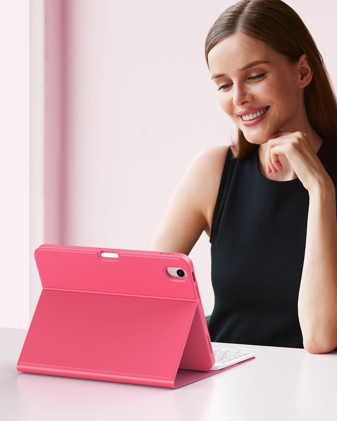 MoKo Tastatur Hülle für iPad 10th Generation 2022, iPad 10,9 Zoll, Multi-Winkel Magnetische Tablet H