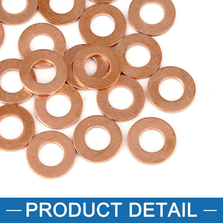 A ABSOPRO 20 Stück Kupfer Scheibe Ersatz 8 x 16 x 1.5mm Flache Dichtung Ring