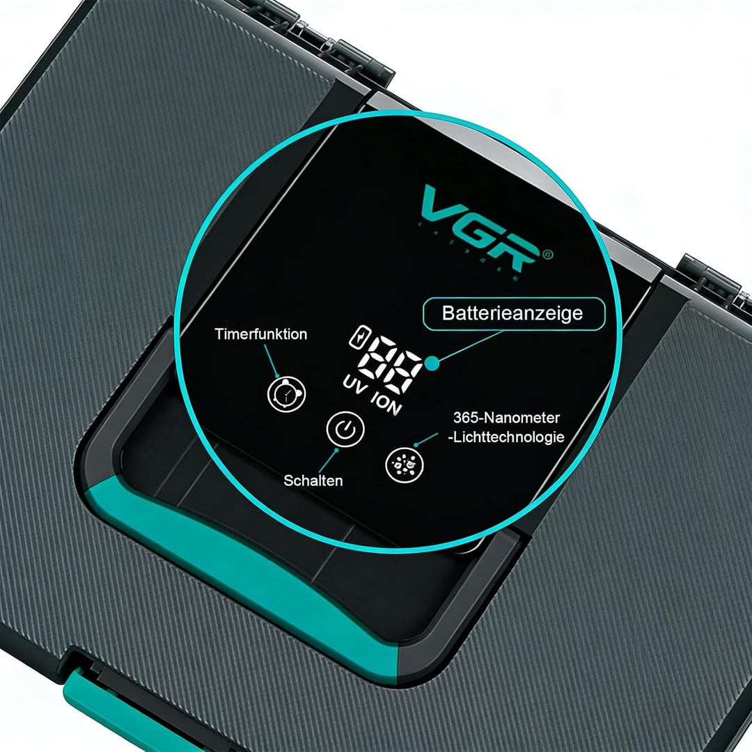 VGR 840 Profi Haarschneidemaschine Set Reinigungsbox Mit Timer-Reinigung | Hochwertige Aufbewahrungs