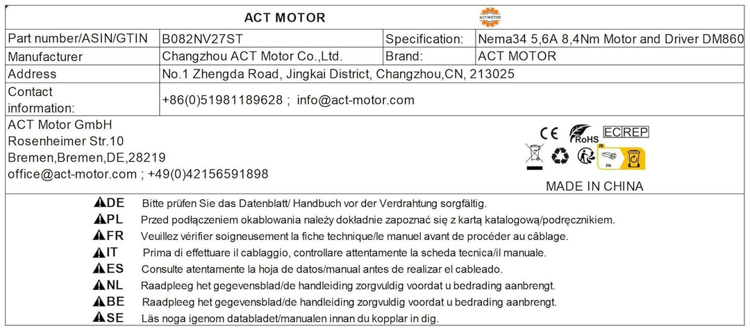 DE-SHIP FREE 1PC 34HS1456 Nema34 Stepper Motor Bipolar 116mm 1232oz-in Dual flat Shaft 5.6A 1.8° + D