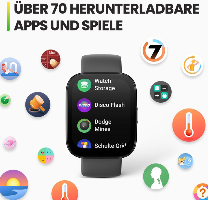 Amazfit Bip 5 Smartwatch mit Herzfrequenz, 1,91" Display mit 120 Sportmodi, Bluetooth-Anruf, GPS &amp; 4