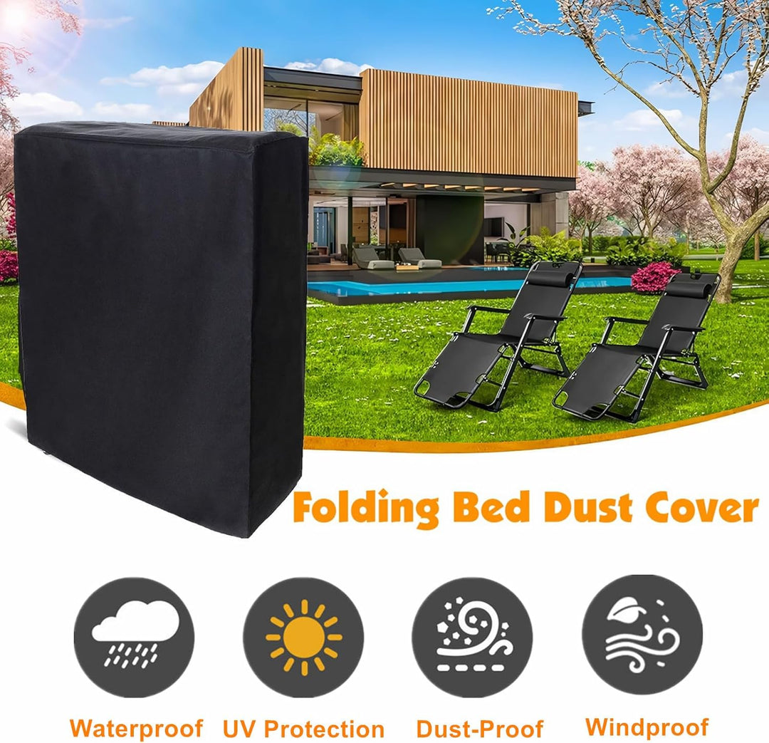 Klappbar Relax-Liegestuhl Abdeckung, Wasserdicht, Winddicht, UV-Beständiges, Schwerlast 210T Oxford