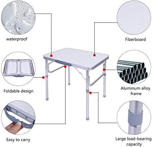 Klapptisch, Klappbare Campingtische Campingtisch Klein Höhenverstellbar Camping Tisch Wohnzimmer aus