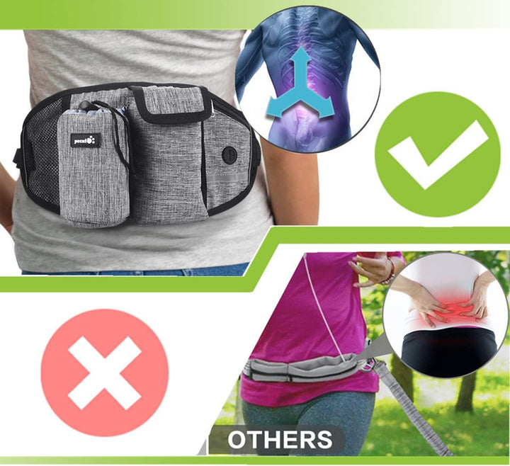 Pecute Joggingleine Hunde mit Bauchgurt, Laufgürtel Hundleine für Grosse und Mittelgrosse Hunde, Lei