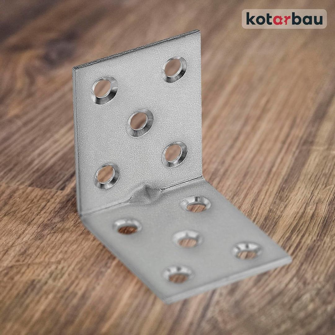 KOTARBAU Winkelverbinder 50 x 50 x 40 x 2 mm mit Sicke Verzinkt Stahl Bauwinkel Montagelöcher Möbelv