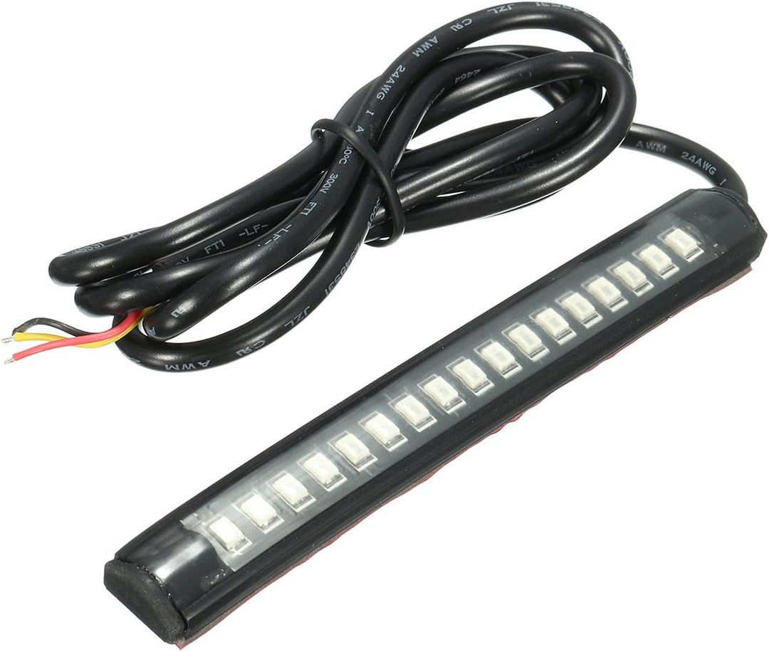Alamor 12V 17 LED flexible Motorrad Streifen Licht Schwanz Bremse Stop Turn Sign Licht Bernstein + r