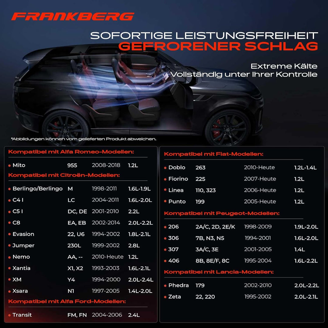 Frankberg Klimakompressor Kompatibel mit C5 I DC 2.0L-2.2L 2001-2004 Jumper 244 Z 2.0L-2.8L 2002-200