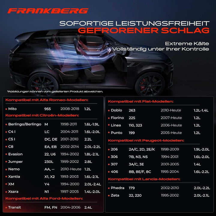 Frankberg Klimakompressor Kompatibel mit C5 I DC 2.0L-2.2L 2001-2004 Jumper 244 Z 2.0L-2.8L 2002-200