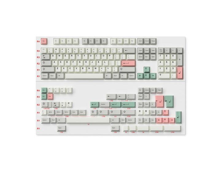 Ranked Farbsublimations-Premium-Tastenkappen-Set | 1,45 mm Dickes PBT | Cherry-Profil für DIY Custom