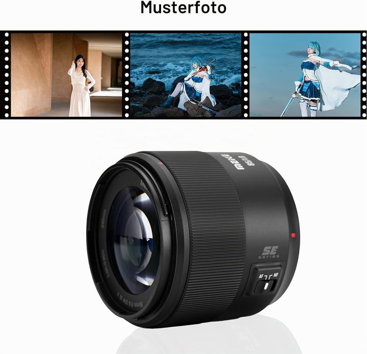 Meike 85mm f1.8 SE II Vollformat STM Hochauflösendes 8K Autofokus Mittel-Teleobjektiv für Canon EOS