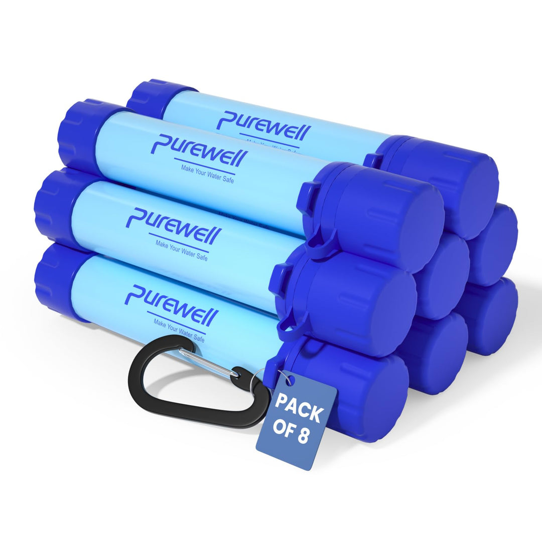Purewell Wasserfilter für unterwegs - Entfernt 99,99% Schadstoffe auf 0,01 Microns - Tragbarer Filte