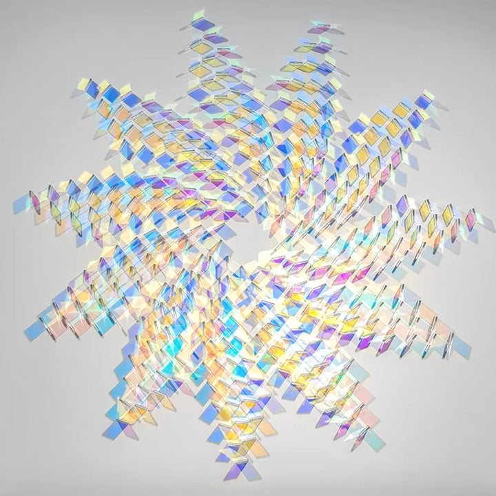 GEEKHOM 100PCS Acryl Mosaiksteine zum Basteln - 3x3 cm Regenbogen Hologramm Acrylplatten, Irisierend