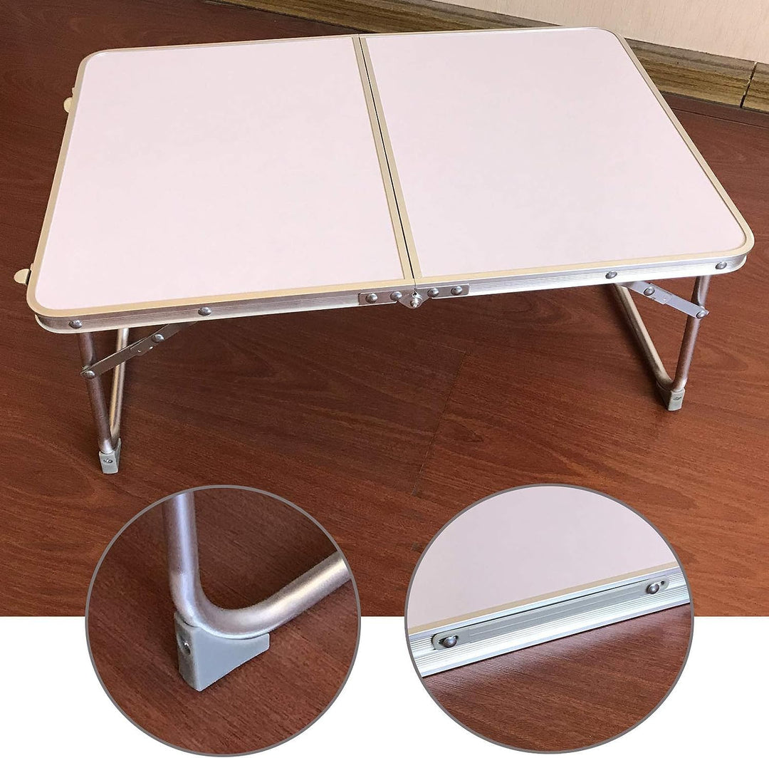 60 x 40CM Aluminium-Betttisch Laptop-Tisch für Bett, Klapptisch Camping-Tisch Leichter tragbarer Gar