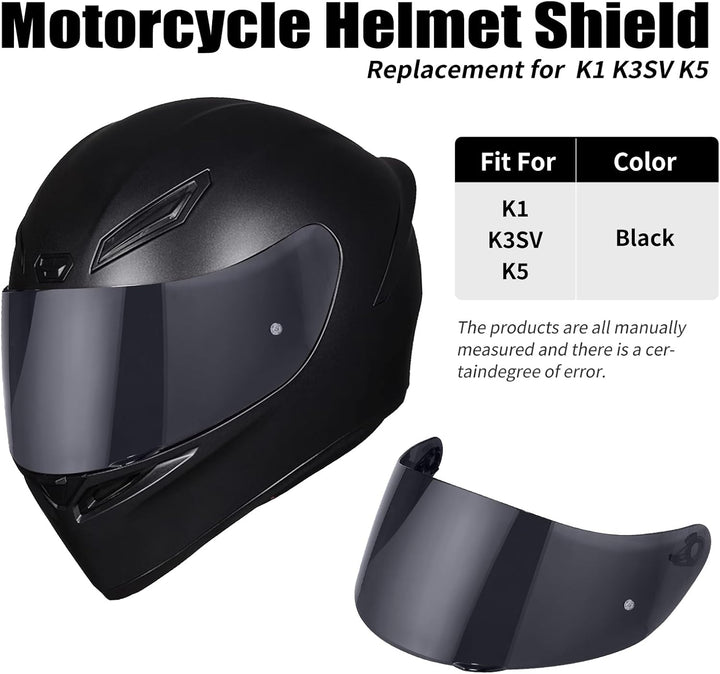 Helmvisier für Agv K1 K3SV K5 Visier, Motorradhelm Visier,Motorrad Windschutz Helm Objektiv Visier V