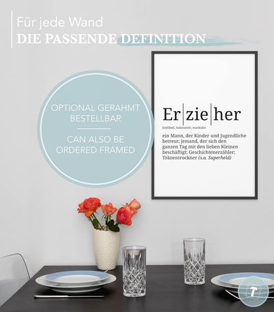 Papierschmiede® Definition: Erzieher, DIN A1 (59x84 cm), XXL Poster für Wohnzimmer, Schlafzimmer, Kü