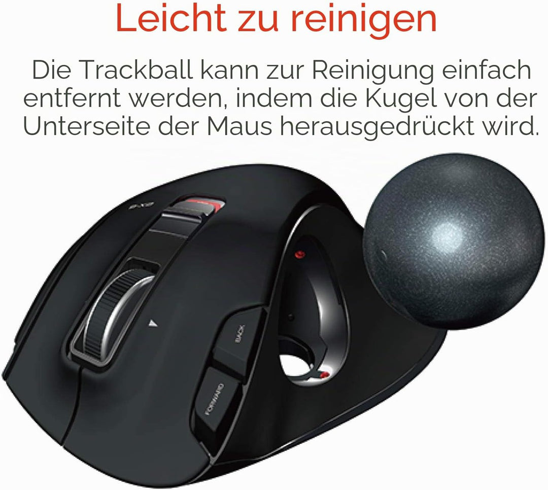 ELECOM M-XT3URBK Mouse Wired Trackball Grip 6 Button, Black Thumb-operated Wickel