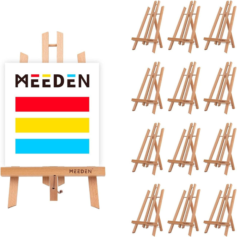 MEEDEN 12 Stück Tischstaffelei Holz, 40 CM Display Staffeleien, Kinder Staffelei Tisch, Bild Ständer