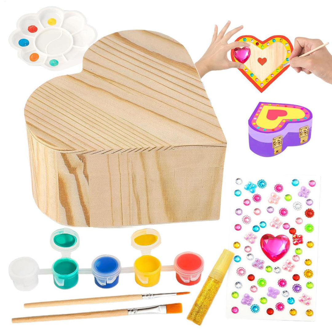 Schmuckkästchen, Malset, Malen Sie Ihre eigene Herz-Schatzbox, einzigartige Schmuckschatulle, Aufbew