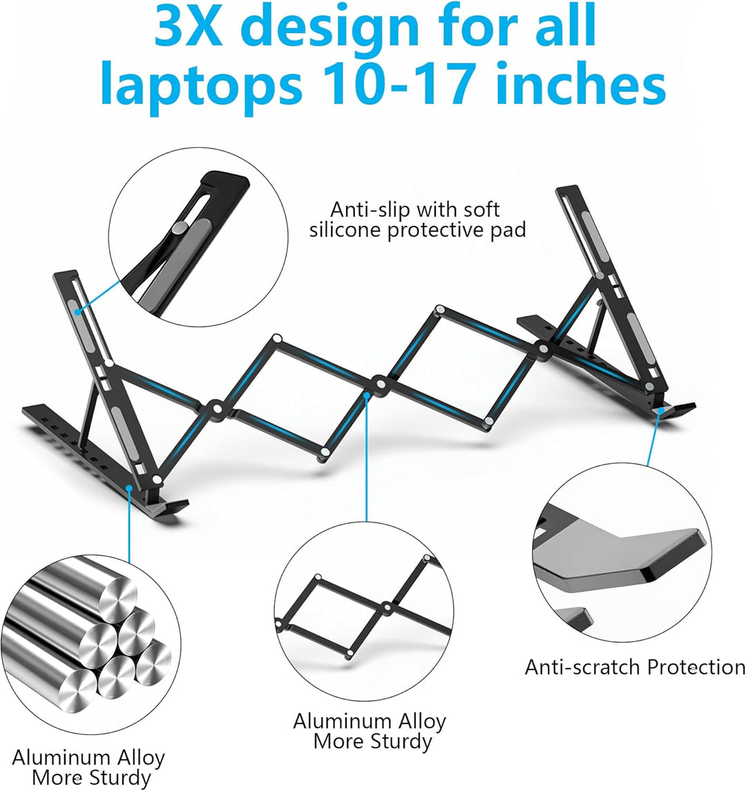 Laptop ständer aus Aluminium,Faltbarer,belüfteter Halter,laptopständer höhenverstellbar,Ergonomisch