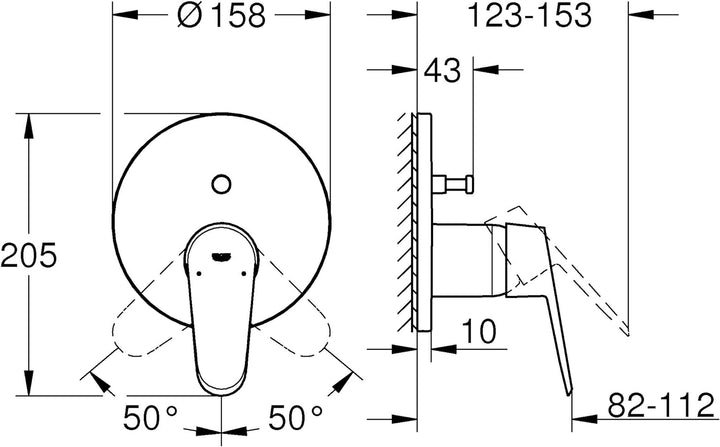 GROHE Eurodisc Cosmopolitan | Einhand-Wannenbatterie | chrom | 24056002, Einhand-Wannenbatterie