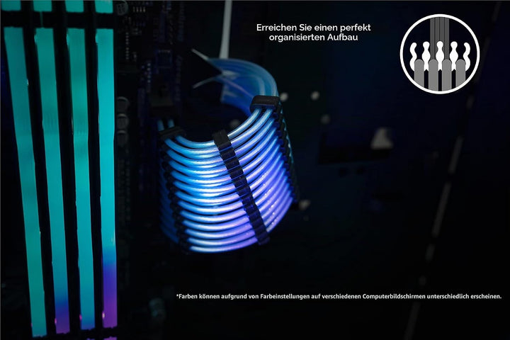 LINKUP - 30cm Netzteilkabelverlängerung 18AWG Sauerstofffreies Kupfer Teflonmantel Custom Mod GPU PC